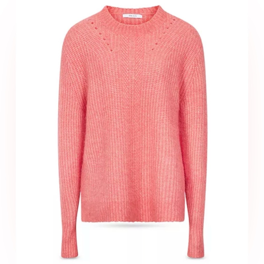 EUC Reiss Emma Waffle Knit Jumper Sweater in Coral, size L - Picture 6 of 8
